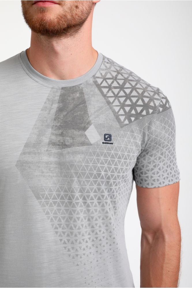 KATOENEN PRINT T SHIRT 155517 605 grey melange